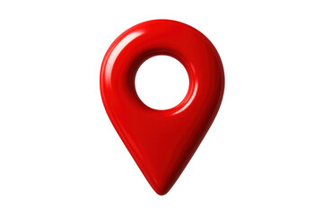 Red 3d map pin icon representing location, gps navigation, travel destination, searching for an address finding concept