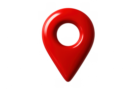 Red 3d map pin icon representing location, gps navigation, travel destination, searching for an address finding concept - Powered by Adobe