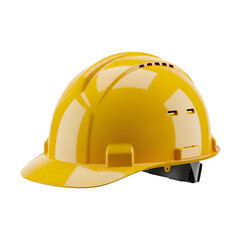 Yellow construction safety helmet. Perfect for engineering, industry, and safety concept design. High-quality PNG image. Isolated on white or transparent background. PNG format.