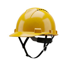 Yellow construction safety helmet. Perfect for engineering, industry, and safety concept design. High-quality PNG image. Isolated on white or transparent background. PNG format.