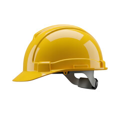 Yellow construction safety helmet. Perfect for engineering, industry, and safety concept design. High-quality PNG image. Isolated on white or transparent background. PNG format.
