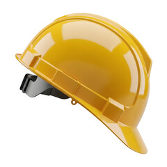 Yellow construction safety helmet. Perfect for engineering, industry, and safety concept design. High-quality PNG image. Isolated on white or transparent background. PNG format.