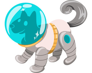 Cartoon Dog Astronaut Illustration
