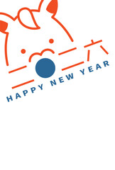 午年のシンプルでユニークな年賀状　2026年　馬