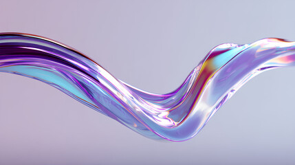Crystal array of geometric block shapes render. Futuristic design digital tech Stock Illustration
3d glass holographic liquid transparent ribbon wave line render. Abstract fluid gradient tape. Fluid f