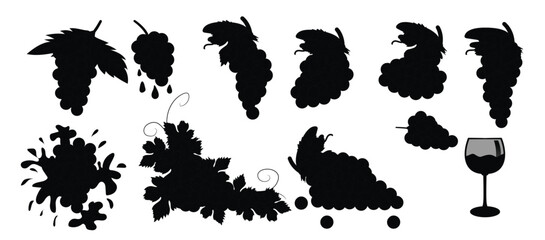 Set of Grape  vector illustration