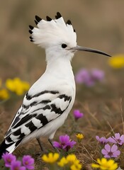 Hoopoe Bird with Raised Crest