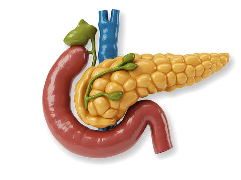 Humans pancreas on transparent background.