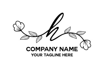 letter H combined with flowers