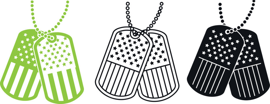 Patriotic dog tags symbolize remembrance and honor for military service