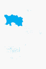 Obraz premium Vector graphic artwork suitable for print and web containing flat detailed map of JERSEY