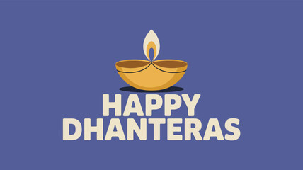 Happy Dhanteras with Oil Lamp Design