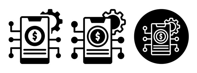 Digital Economy Icon Collection Glyph & Mixed Style