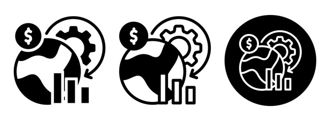 Fototapeta premium Economic Viability Icon Collection Glyph & Mixed Style
