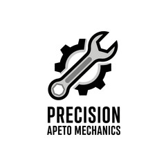 Precision Mechanics Wrench Gear Vector Logo