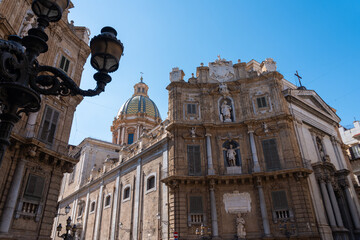 Obraz premium Baroque architecture at Quattro Canti in Palermo, Sicily