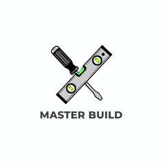 Build Construction Level Tools Vector Logo