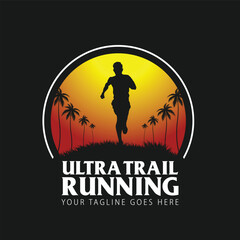 ultra trail run illustration image for background and logo vector