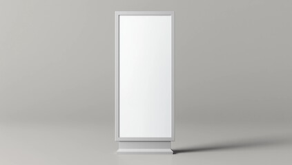 Digital signage mockup with blank screen isolated on white background - front view. 