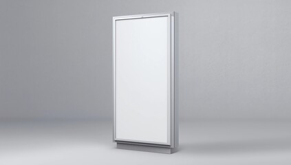 Digital signage mockup with blank screen isolated on white background - front view. 