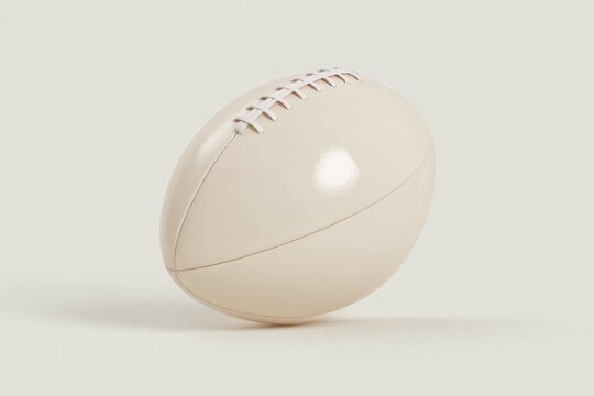 Premium off-white rugby ball with clean design modern digital wellness and active lifestyle concept for professional sports advertising and marketing content