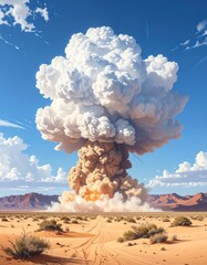 Massive cloud explosion over desert