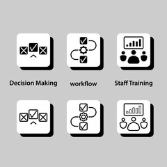 Each icon has a different design and color scheme