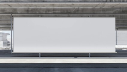 Obraz premium Edited visual for advertising billboard display at pedestrian walkway of MRT train station. Blank billboards of advertising space for mock up purpose; OOH ad placement