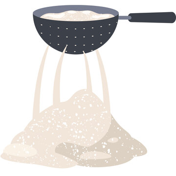 sifting flour from colander clip art preview