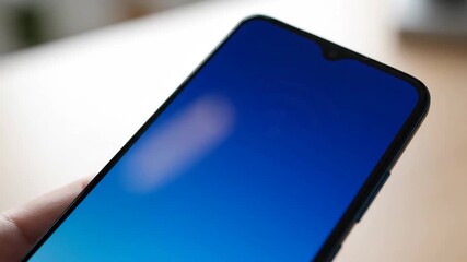 Mobile Device Displaying Wi-Fi Signal Icon on Blue Gradient Background - Powered by Adobe