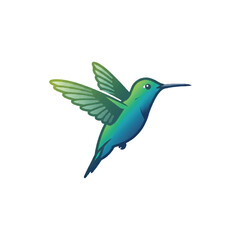 Obraz premium Stylized hummingbird with turquoise and green plumage in midflight