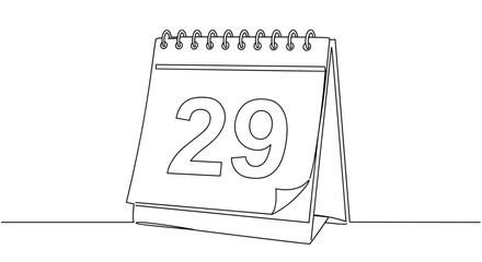 Desk calendar displaying the 29th date in minimalist design  