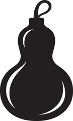 Black and white xmas tree decoration silhouette