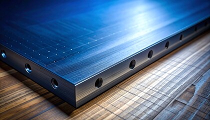 Metal plate, drilled,  polished