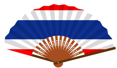 タイ　東南アジア　国旗　和風　扇子