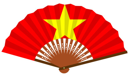ベトナム　東南アジア　国旗　和風　扇子