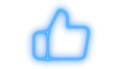 Obraz premium Social media like button glowing neon outline icon vector set. Outline social media like button Icon on transparent background vector image.