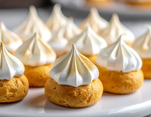 Mini pastries topped with meringue