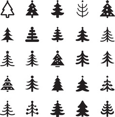 Christmas tree icon collection - vector illustration