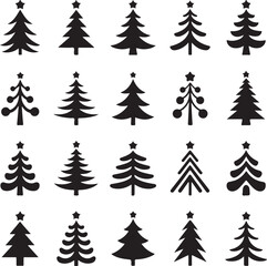 Obraz premium Christmas tree icon collection - vector illustration