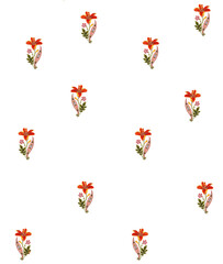 Seamless floral pattern of colorful butterflies and flowers, a cute vector summer illustration design