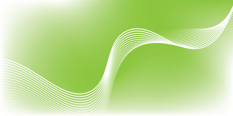Green abstract wave flow, vector abstract design element.