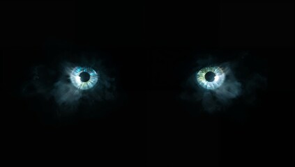 Radiating circular energy portals hovering in dark void, with glowing corona rings and mist flares