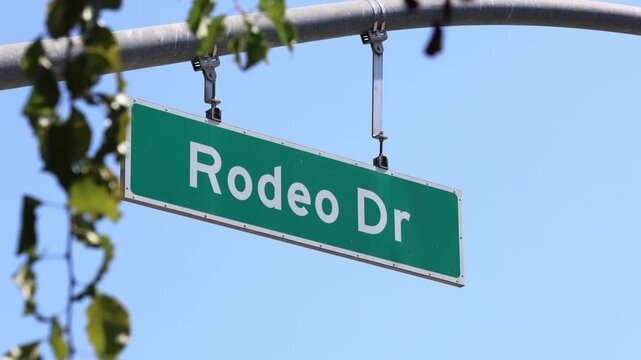 Beverly Hills Rodeo Drive Street Sign In Sunlight