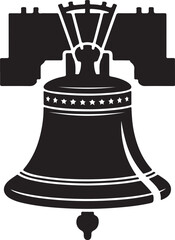 Liberty bell philadelphia silhouette icon. Clipart image isolated on white background