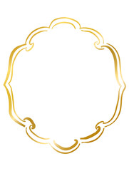 Vintage gold Frames, hand drawn ornamental frames badge and borders, Whimsical drawing golden antique ornate elegant decorative elements, png transparent background