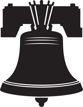 Liberty bell philadelphia silhouette icon. Clipart image isolated on white background
