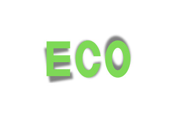 エコ　傾いた3D文字 
