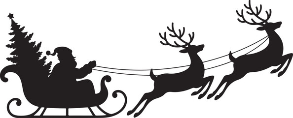 Reindeer Santa silhouette vector design