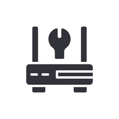 Router Repairing Symbol Modern Spanner Wrench Equipment